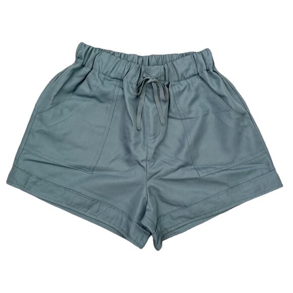 Zenana Blue Gray Drawstring Shorts Size X-Large - Picture 6 of 7
